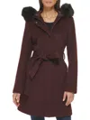 Cole Haan Women's Faux Fur & Wool Blend Coat In Brown