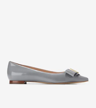 COLE HAAN COLE HAAN WOMEN'S FELICIA BOW BALLETS - GREY SIZE 9