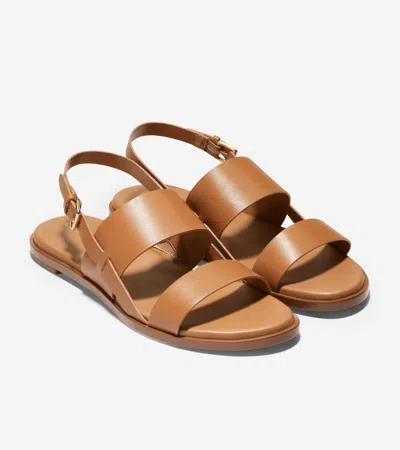 Cole Haan Flynn Flat Sandal In Pecan Leather