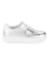 Cole Haan Women's Gc Joy Metallic Leather Sneakers In Silver