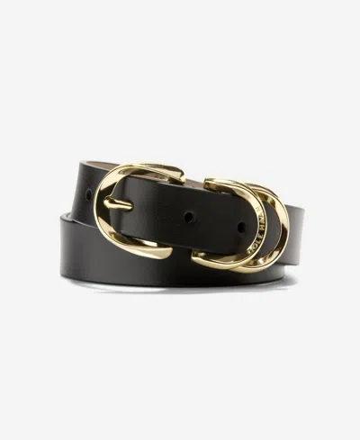 COLE HAAN WOMEN'S GENUINE LEATHER SCULPTURED HARNESS BUCKLE BELT