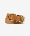 COLE HAAN WOMEN'S GENUINE LEATHER SCULPTURED HARNESS BUCKLE BELT