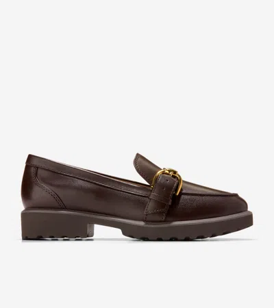 Cole Haan Giana Buckle Loafers In Chocolate