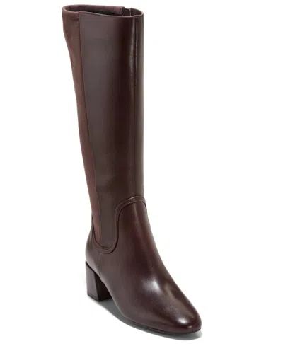 Cole Haan Women's Go-to-serenna Block Heel Tall Shaft Dress Boots In Brown