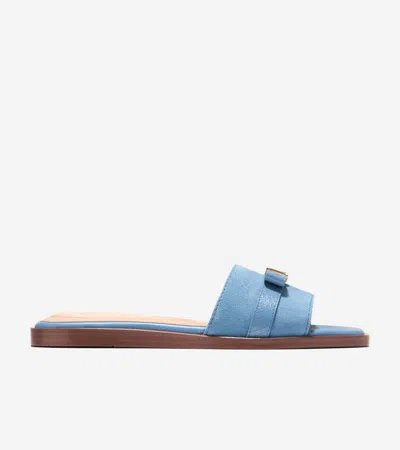 Cole Haan Women's Go-to Emalia Bow Slide Sandals - Medium Blue Size 9.5