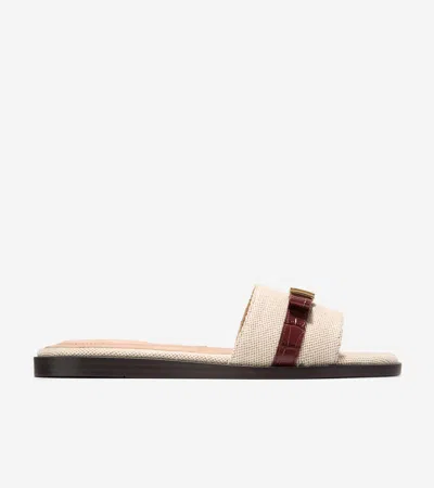 Cole Haan Go-to Emalia Slide Bow Leather Sandal In Neutral