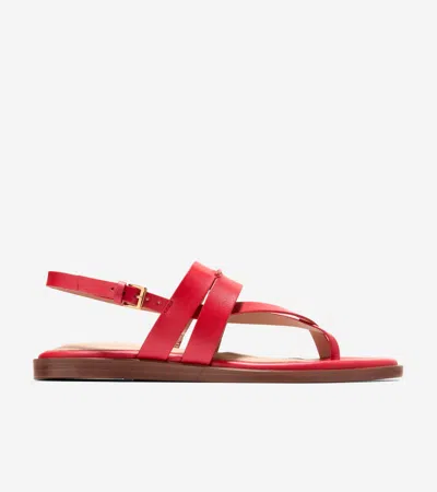 Cole Haan Go-to Estella Flat Leather Thong Sandal In Red