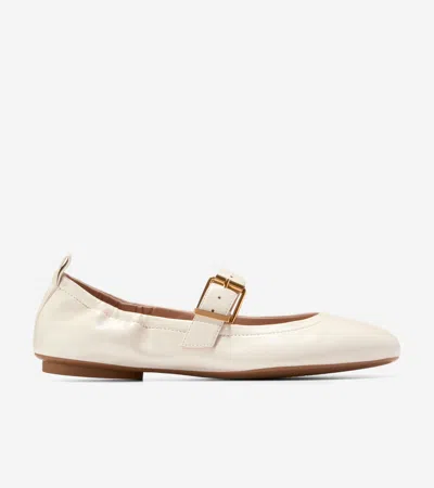 COLE HAAN COLE HAAN WOMEN'S GRACLYN MARY JANE BALLET FLATS - WHITE SIZE 9.5