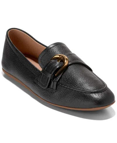 Cole Haan Women's Grand Ambition Alette Slip-on Buckle Loafers In Black Tumbled Leather