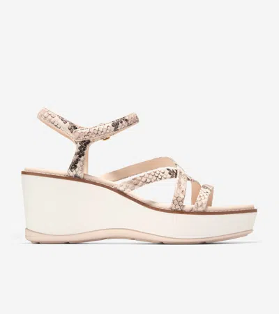 Cole Haan Women's Grand Ambition Azzura Strappy Wedge Sandal - Beige Size 9.5 In Neutral