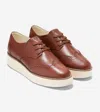 COLE HAAN COLE HAAN WOMEN'S CITY PLATFORM OXFORDS - BROWN SIZE 8.5