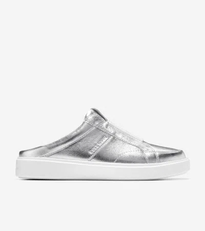 Cole Haan Women's Grand Crosscourt Coaster Mule Sneakers - Silver Size 9.5