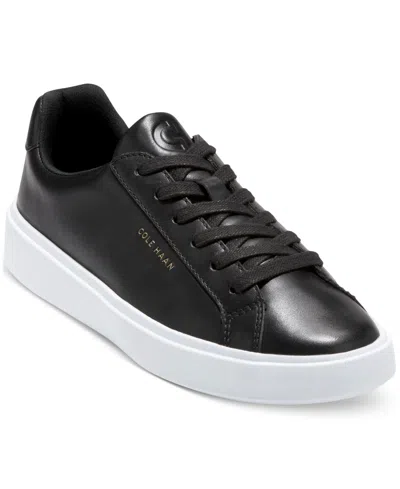 Cole Haan Women's Grand Crosscourt Daily Lace-up Low-top Sneakers In Black