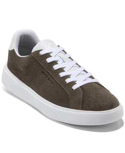 Cole Haan Women's Grand Crosscourt Daily Lace-up Low-top Sneakers In Deep Olive Suede,white Leather