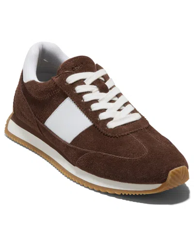 Cole Haan Women's Grand Crosscourt Davie Runner Lace-up Sneakers In Fondue Fudge Suede