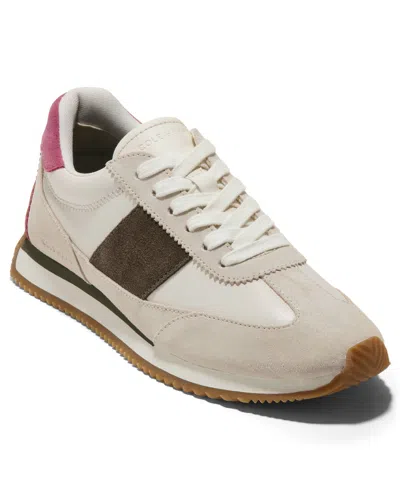 Cole Haan Women's Grand Crosscourt Davie Runner Lace-up Sneakers In Ivory Deep Olive