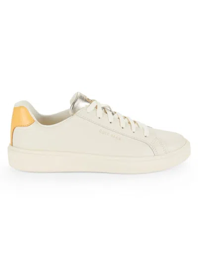 Cole Haan Women's Grand Crosscourt Low Top Leather Sneakers In Ivory Sunshine