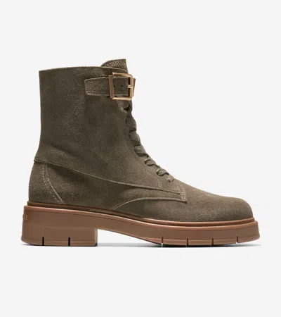 Cole Haan Women's Grand Flex Fenella Buckle Lace-up Waterproof Booties - Green Size 10 In Multi