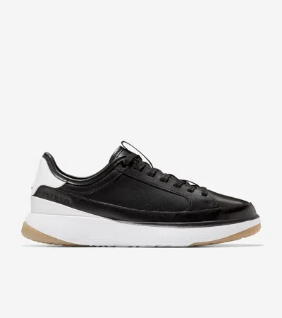 COLE HAAN COLE HAAN WOMEN'S GRANDPRØ ALL DAY COURT LEATHER SNEAKER - BLACK SIZE 6.5