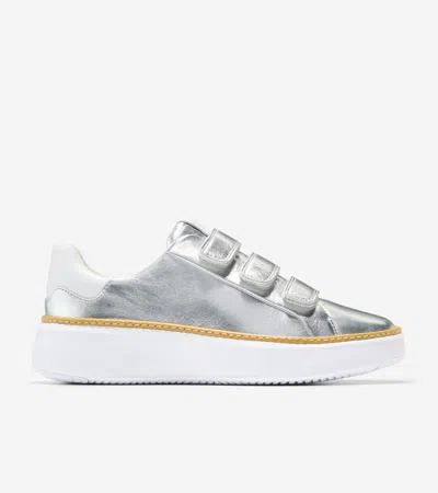 Cole Haan Women's Grandprø Topspin Triple Strap Sneakers - Silver Size 8.5
