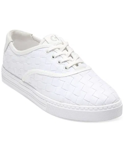 Cole Haan Women's Grandpro Harbor Lace-up Sneakers In White Woven Canvas