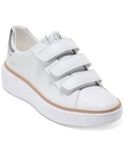Cole Haan Grandpro Topspin Strap Sneaker In Optic White-silver
