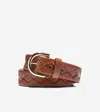 Cole Haan Women's Hand Laced Leather Belt - Brown Size Large In Brown