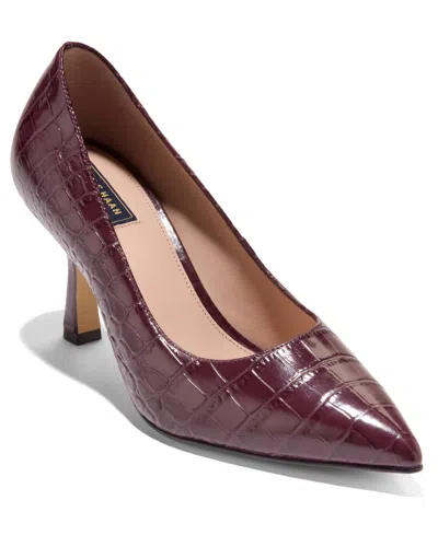 Cole Haan Women's Hansell Slip-on Pumps In Bloodstone Crocodile Print Leather