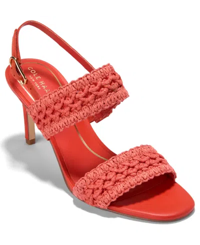 Cole Haan Harlan Double Band Sandals Women's Dress Sandals Summer Fig Woven Fabric/leather: 9.5 C - Wide In Multi
