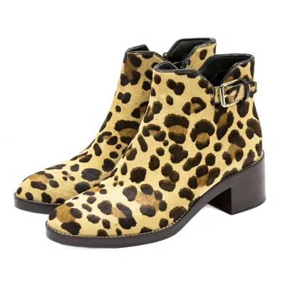 Cole Haan Women's Harrington Grand Slouch Bootie Ankle Boots In Ocelot Print Hair Calf In Black
