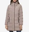 Cole Haan Women's Hidden Hood Puffer Coat - Beige Size Xs In Brown