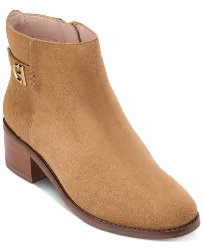 Cole Haan Women's Holis Logo Side-buckle Booties In Chestnut