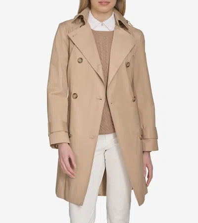 Cole Haan Double Breasted Heritage Trench In Brown