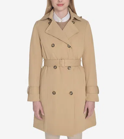 Cole Haan Women's Insulated Twill Trench Coat - Beige Size Xs In Brown
