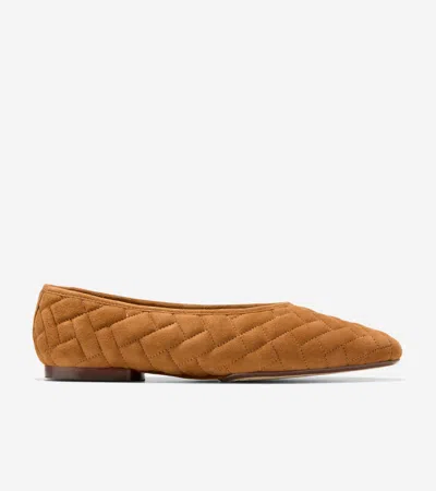 Cole Haan Women's Jasleen Quilted Ballet Flats - Brown Size 9.5