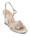 COLE HAAN WOMEN'S JITNEY ANKLE-STRAP KNOTTED WEDGE SANDALS