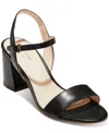 Cole Haan Women's Josie Leather Block Heel Sandals In Black Leather