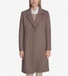 Cole Haan Women's Knotch Lapel Wool Coat - Brown Size 6 In Brown