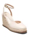 Cole Haan Cloudfeel Platform Wedge Espadrille In Ivory Leather