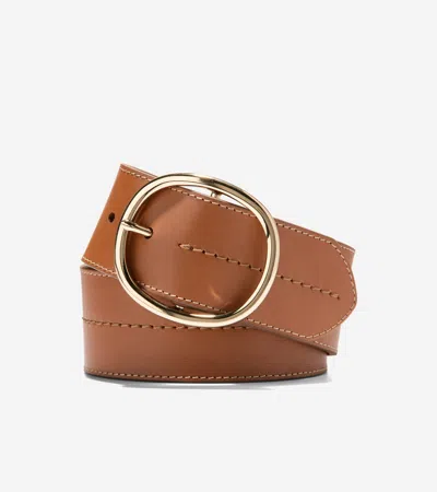 Cole Haan Women's Laced Centerbar Belt - Brown Size Xs In Beige