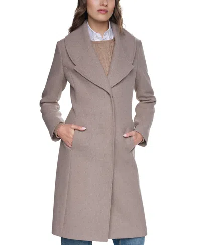 Cole Haan Women's Large Collar Wool Coat In Gray