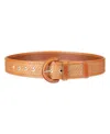 Cole Haan Women's Leather And Raffia Casual Belt