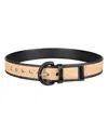 Cole Haan Women's Leather And Raffia Casual Belt In Multi