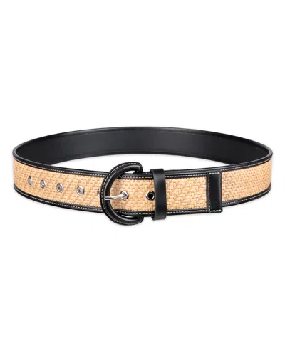 Cole Haan Women's Leather And Raffia Casual Belt In Multi