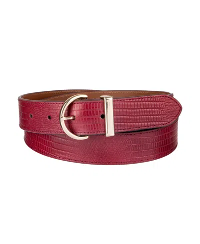 Cole Haan Women's Lizard-texture Leather Dress Belt In Brown