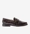 Cole Haan Geneva Platform Penny Loafer In Chocolate Croc Print