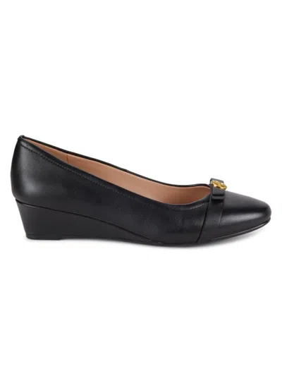 Cole Haan Women's Malta Leather Wedge Pumps In Black