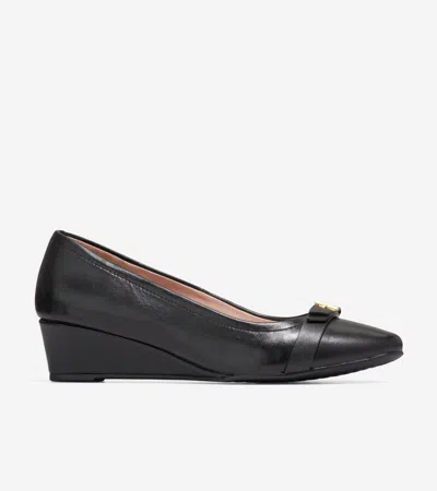 COLE HAAN COLE HAAN WOMEN'S MALTA WEDGES - BLACK SIZE 9.5