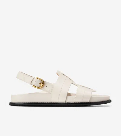 Cole Haan Women's Marlee Fisherman Footbed Sandals - White Size 9.5