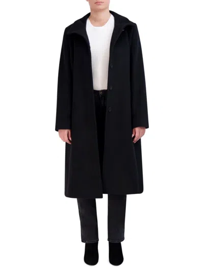 Cole Haan Women's Minimal Wool Blend Car Coat In Black